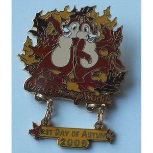 Disney Chip and Dale First Day of Autumn Disney World Collectible Pin From 2006